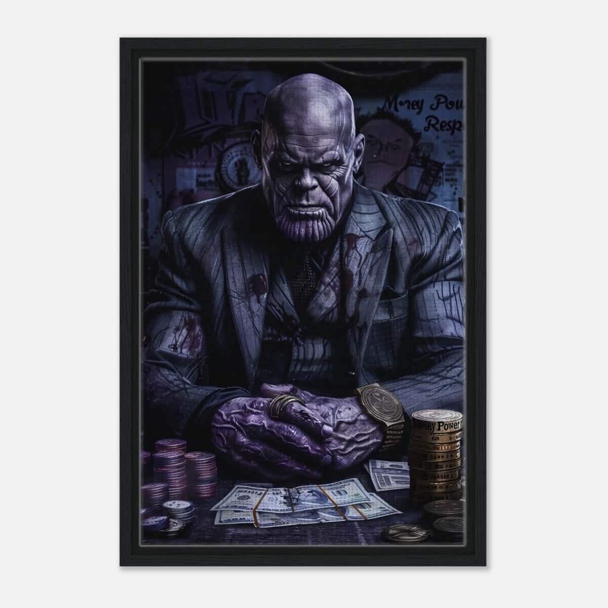 Da Vinci Pop Art Wall art print | Thanos - Framed Canvas - 40x60 cm / 16x24″ - Black frame