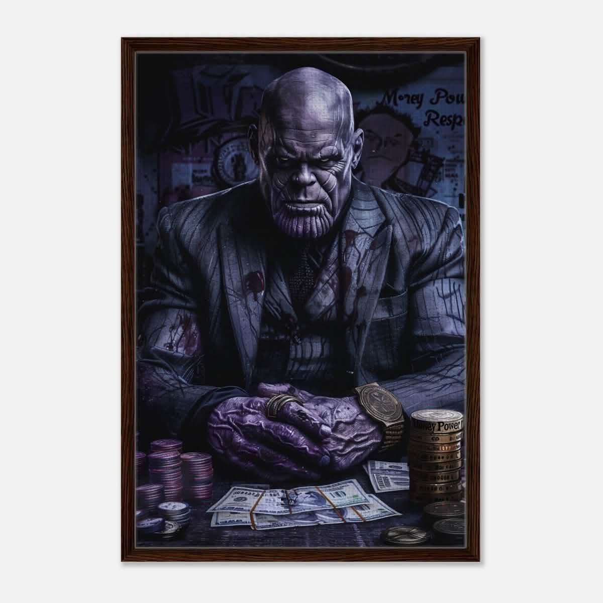 Da Vinci Pop Art Wall art print | Thanos - Framed Canvas - 60x90 cm / 24x36″ - Dark wood frame