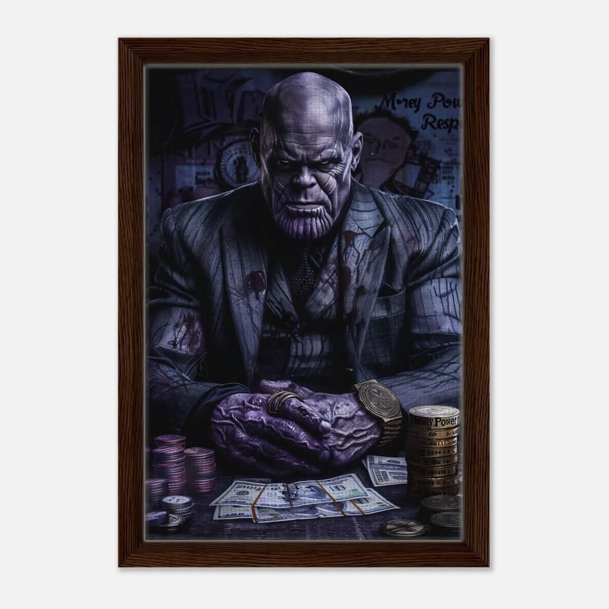 Da Vinci Pop Art Wall art print | Thanos - Framed Canvas - 30x45 cm / 12x18″ - Dark wood frame