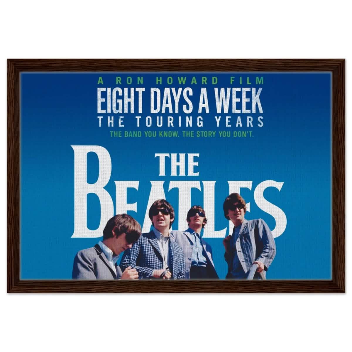 Da Vinci Pop Art wall art print | The Beatles | Eight Days a Week | The Touring Years - Framed Canvas - 40x60 cm / 16x24″ - Dark wood frame