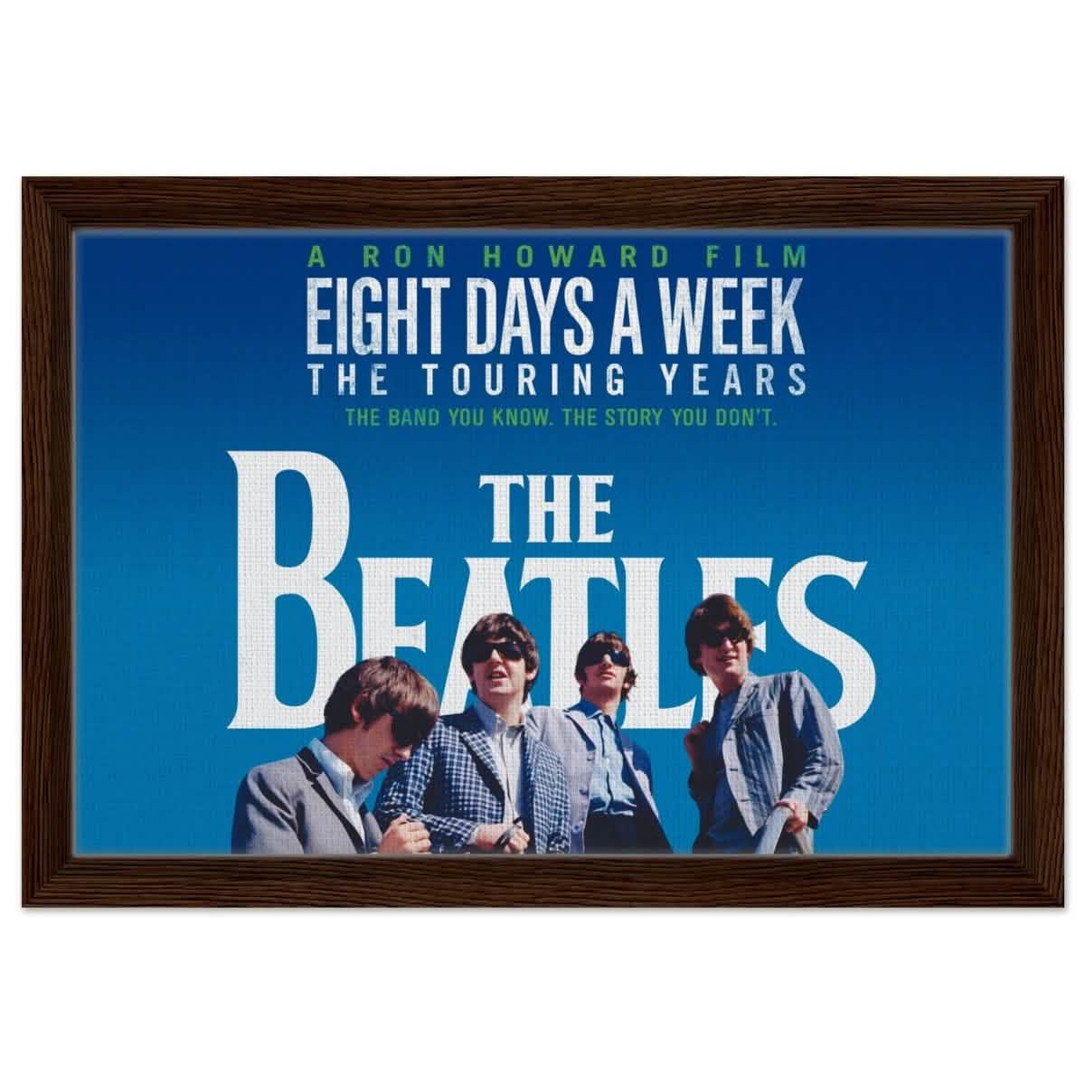 Da Vinci Pop Art wall art print | The Beatles | Eight Days a Week | The Touring Years - Framed Canvas - 30x45 cm / 12x18″ - Dark wood frame