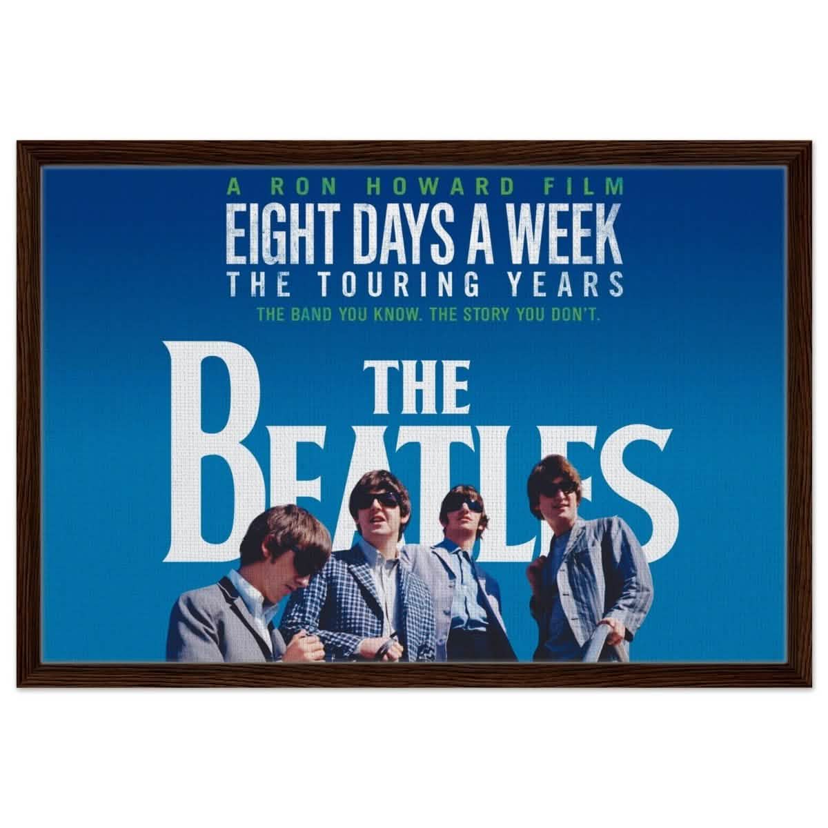 Da Vinci Pop Art wall art print | The Beatles | Eight Days a Week | The Touring Years - Framed Canvas - 50x75 cm / 20x30″ - Dark wood frame