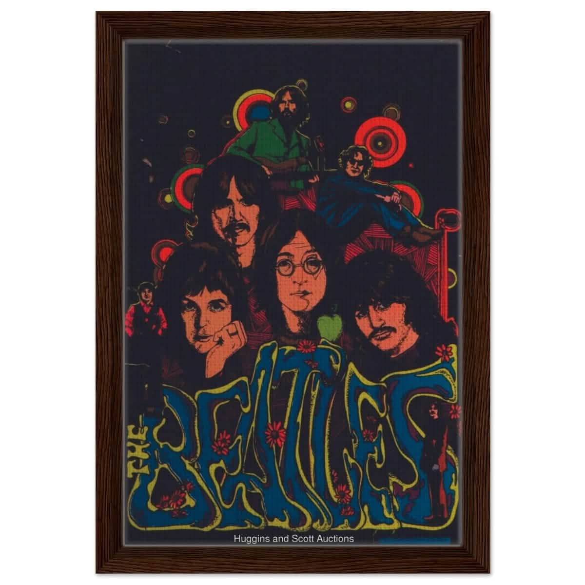 Da Vinci Pop Art wall art print | The Beatles | Rock Music | Vintage Poster - Framed Canvas - 30x45 cm / 12x18″ - Dark wood frame