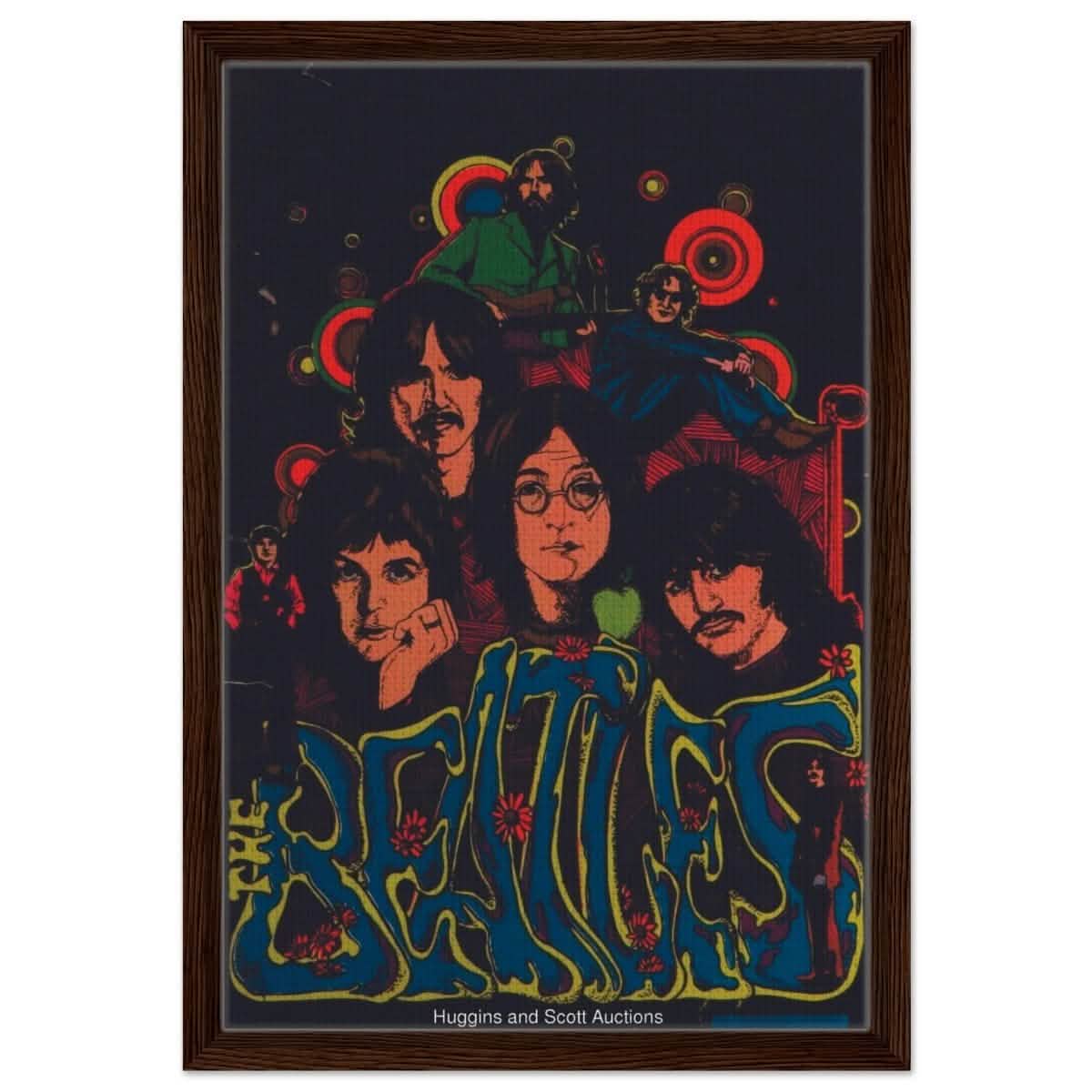 Da Vinci Pop Art wall art print | The Beatles | Rock Music | Vintage Poster - Framed Canvas - 40x60 cm / 16x24″ - Dark wood frame
