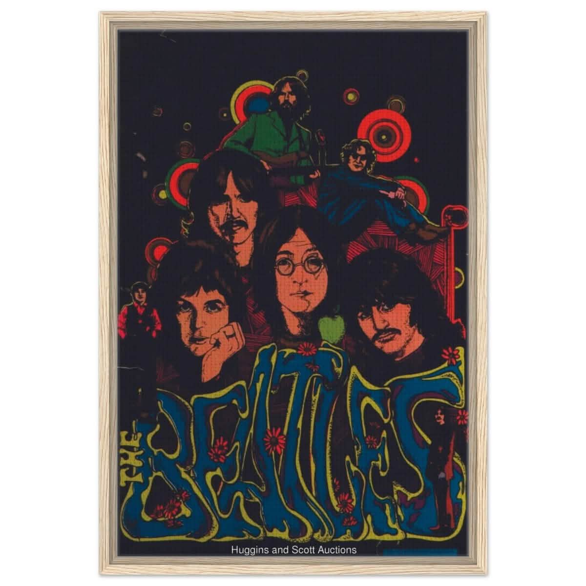 Da Vinci Pop Art wall art print | The Beatles | Rock Music | Vintage Poster - Framed Canvas - 50x75 cm / 20x30″ - Wood frame