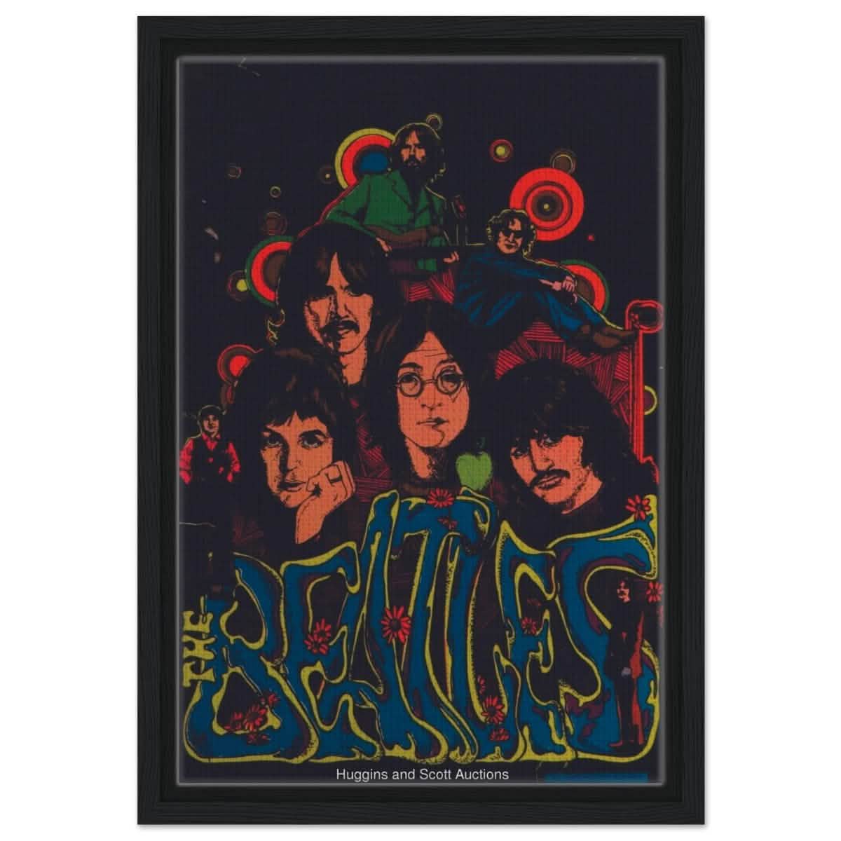 Da Vinci Pop Art wall art print | The Beatles | Rock Music | Vintage Poster - Framed Canvas - 30x45 cm / 12x18″ - Black frame