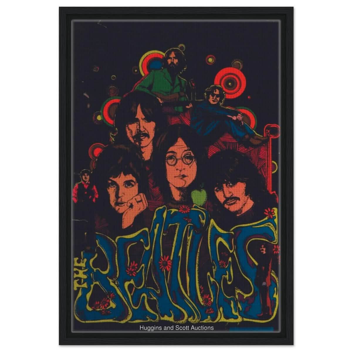 Da Vinci Pop Art wall art print | The Beatles | Rock Music | Vintage Poster - Framed Canvas - 40x60 cm / 16x24″ - Black frame