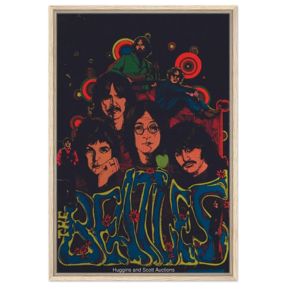 Da Vinci Pop Art wall art print | The Beatles | Rock Music | Vintage Poster - Framed Canvas - 60x90 cm / 24x36″ - Wood frame