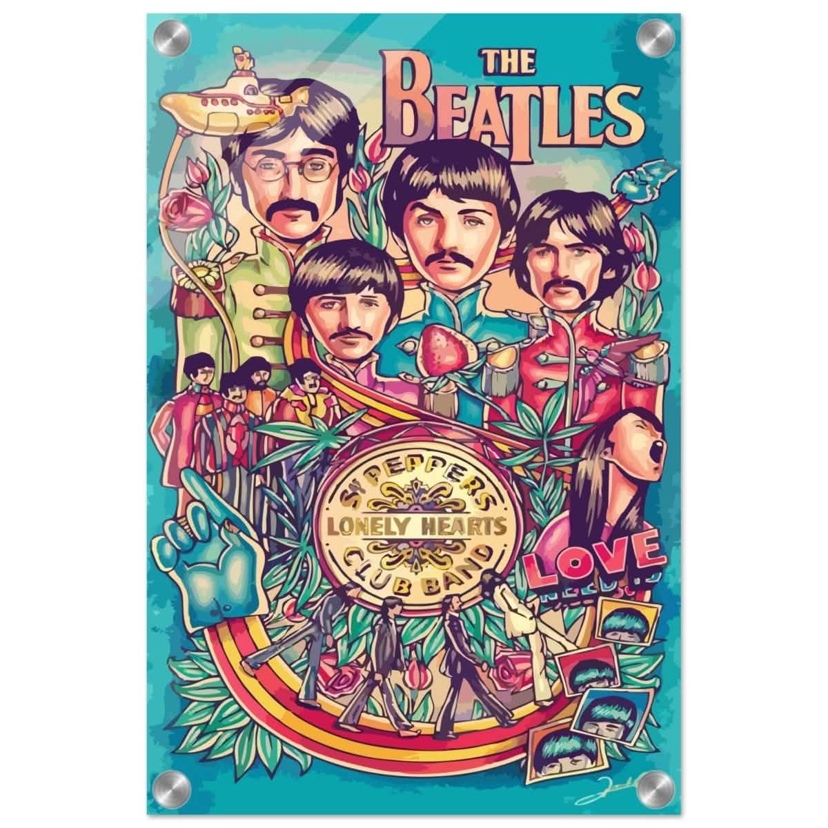 Da Vinci Pop Art wall art print | The Beatles | Rock Music - Acrylic Print - 30x45 cm / 12x18″ -