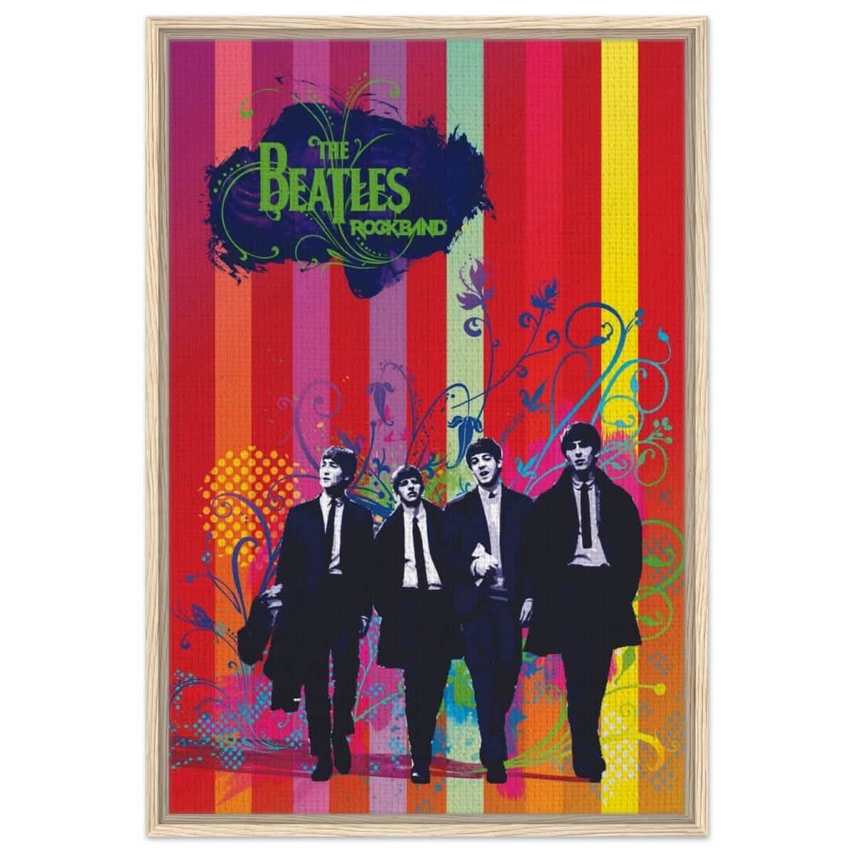 Da Vinci Pop Art wall art print | The Beatles | Rock Music - Framed Canvas - 60x90 cm / 24x36″ - Wood frame