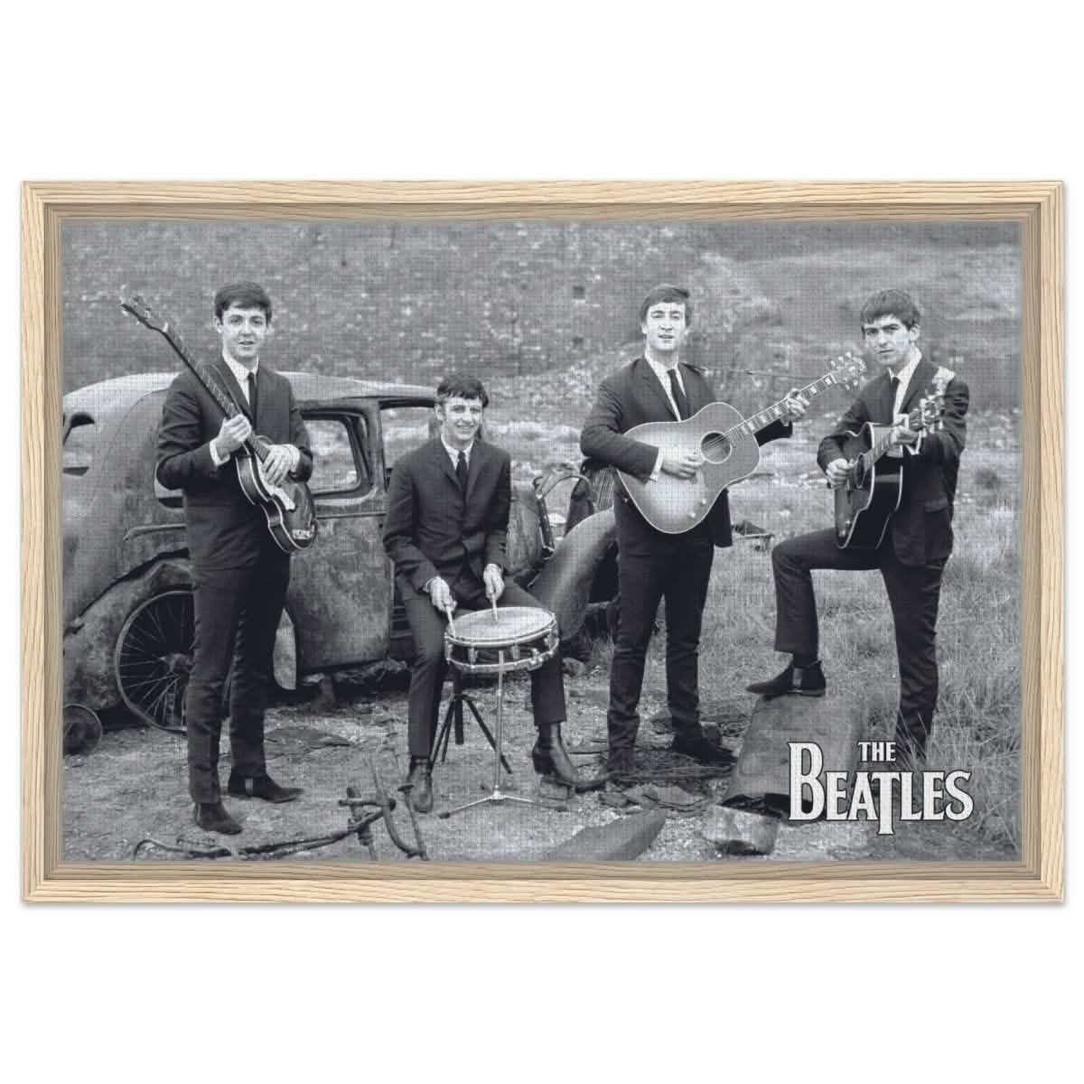 Da Vinci Pop Art wall art print | The Beatles | Rock Music - Framed Canvas - 40x60 cm / 16x24″ - Wood frame