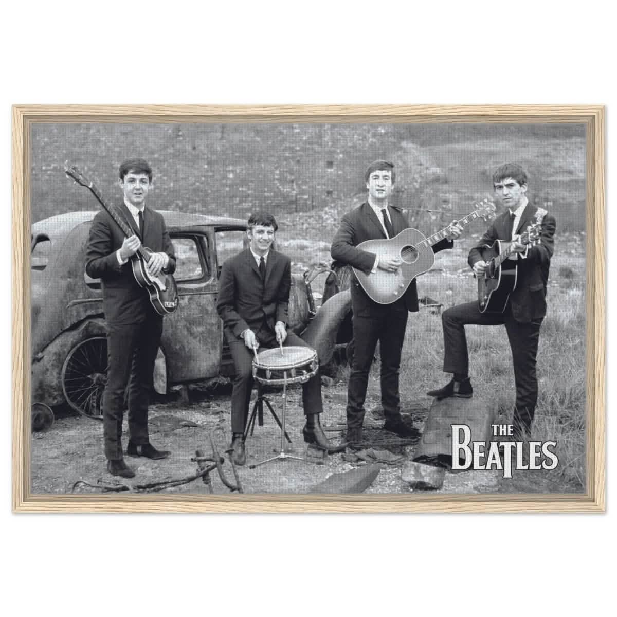 Da Vinci Pop Art wall art print | The Beatles | Rock Music - Framed Canvas - 50x75 cm / 20x30″ - Wood frame