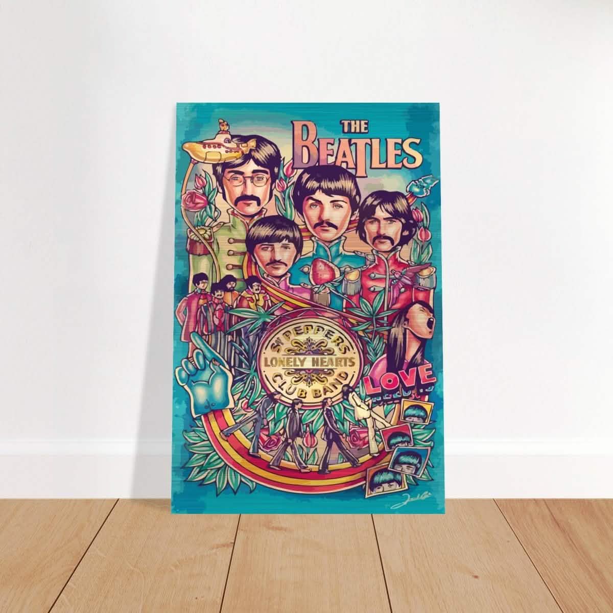 Da Vinci Pop Art wall art print | The Beatles | Rock Music - Brushed Aluminum Print - 30x45 cm / 12x18″ -
