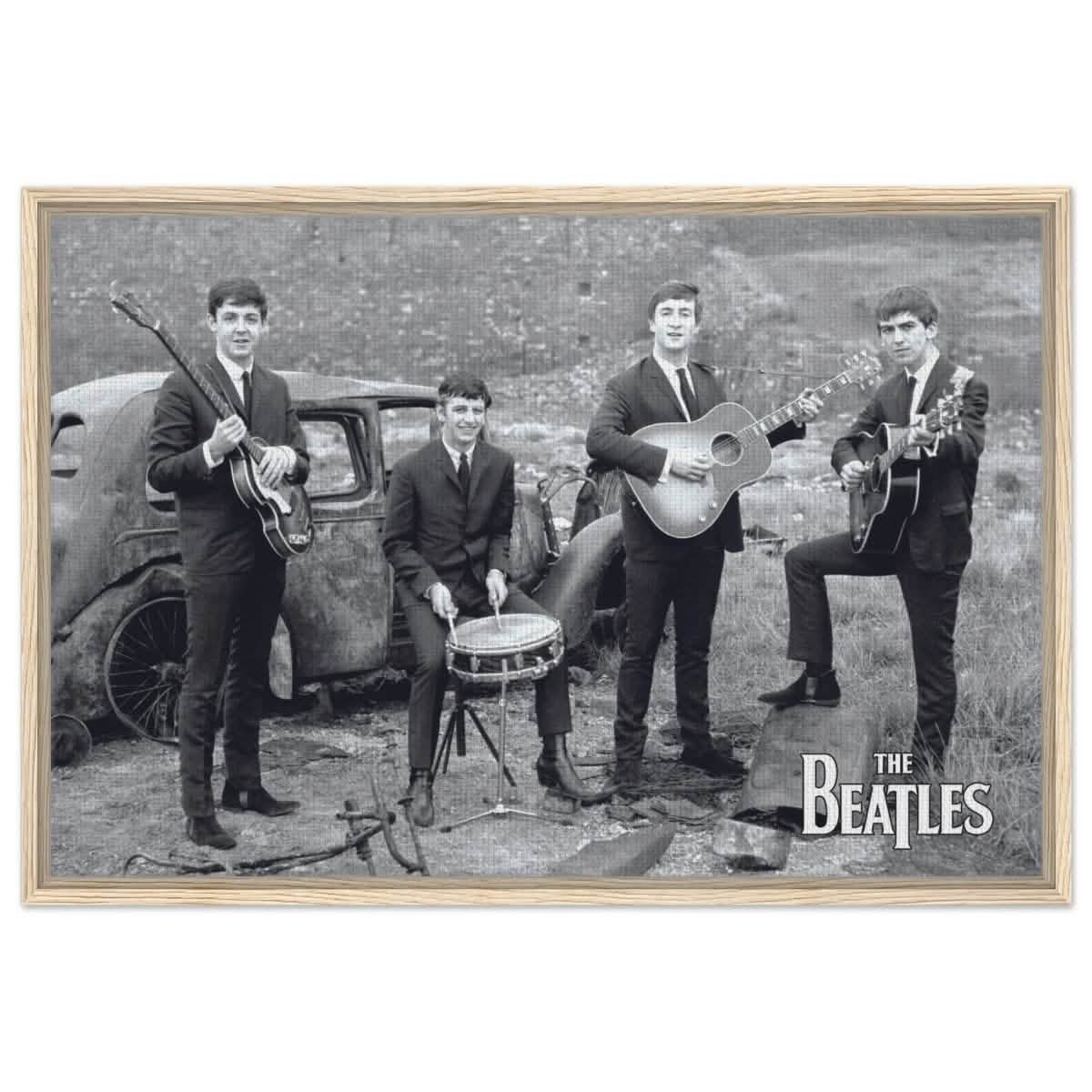 Da Vinci Pop Art wall art print | The Beatles | Rock Music - Framed Canvas - 60x90 cm / 24x36″ - Wood frame