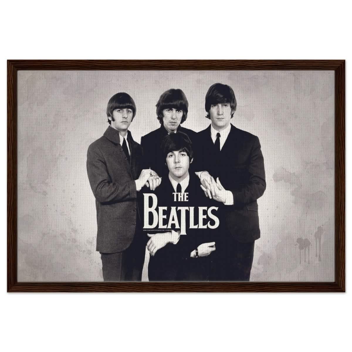 Da Vinci Pop Art wall art print | The Beatles | Rock Music - Framed Canvas - 50x75 cm / 20x30″ - Dark wood frame