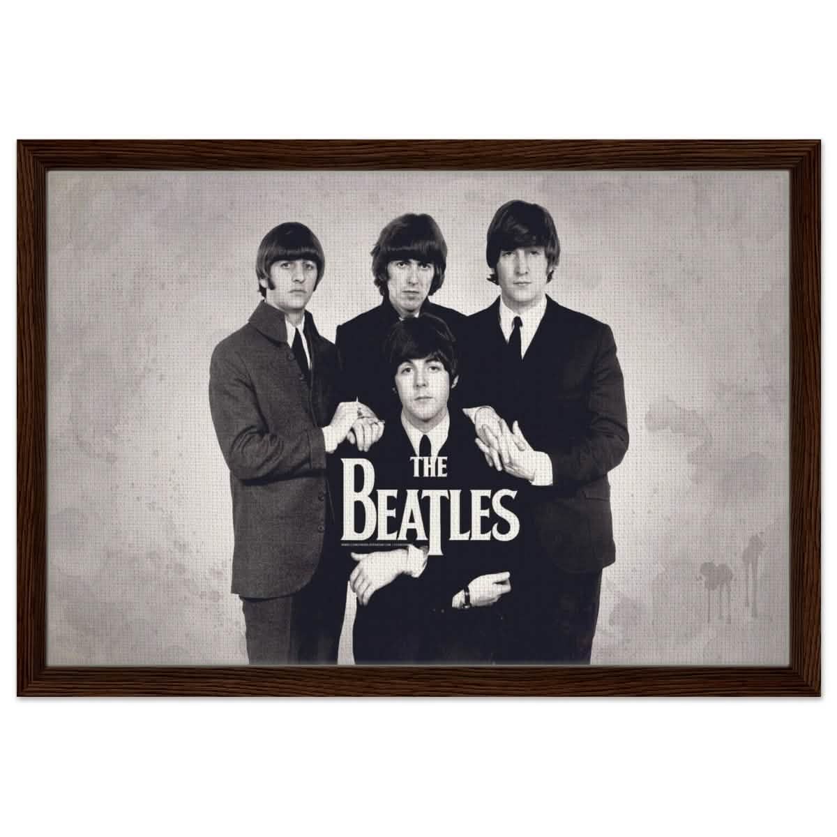 Da Vinci Pop Art wall art print | The Beatles | Rock Music - Framed Canvas - 40x60 cm / 16x24″ - Dark wood frame