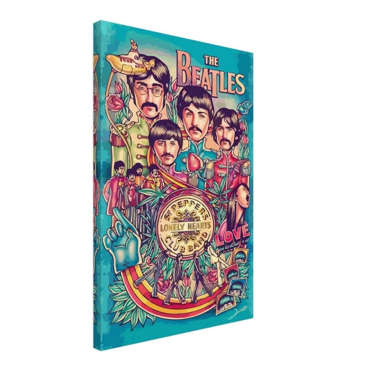 Da Vinci Pop Art wall art print | The Beatles | Rock Music - Canvas - 40x60 cm / 16x24″ -