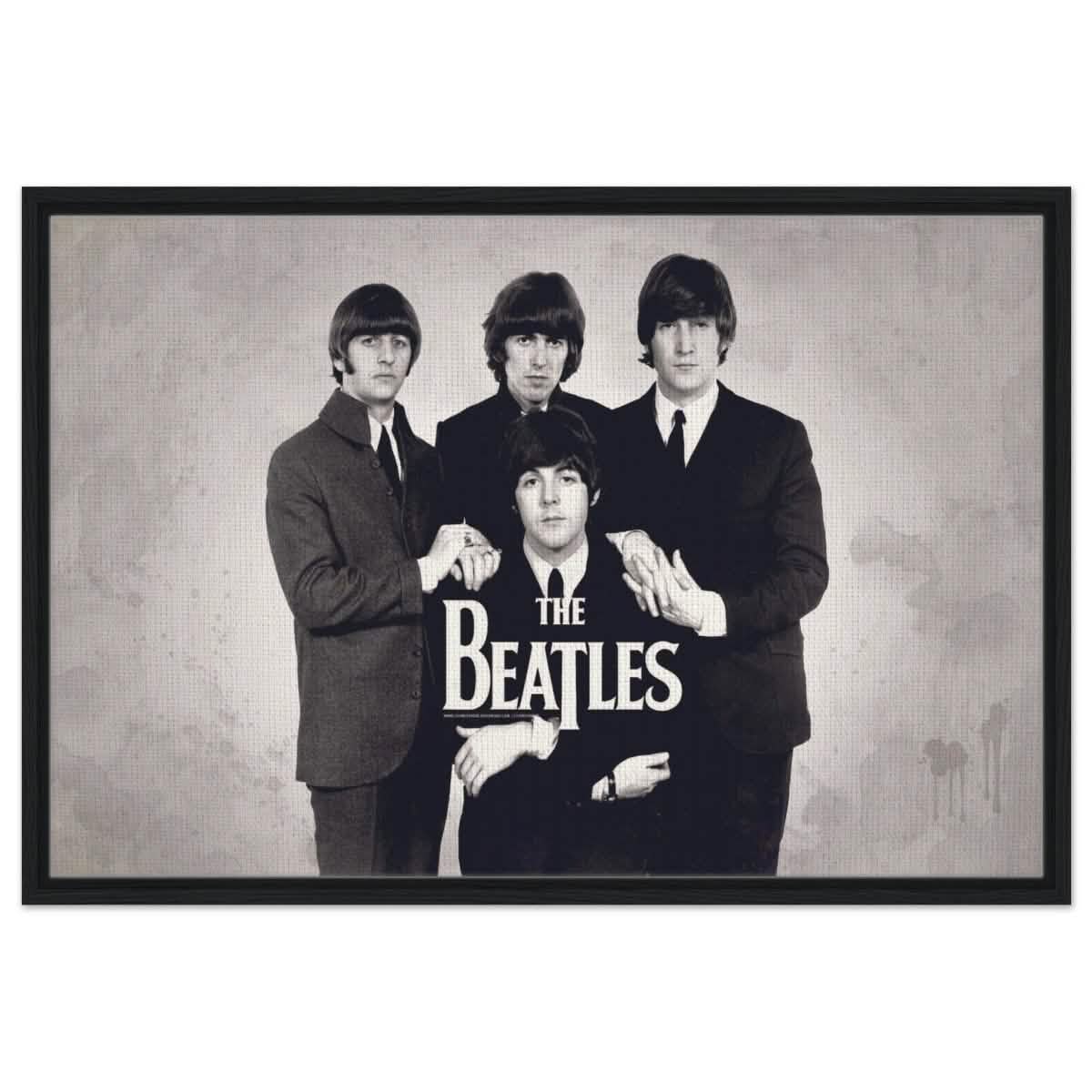 Da Vinci Pop Art wall art print | The Beatles | Rock Music - Framed Canvas - 60x90 cm / 24x36″ - Black frame