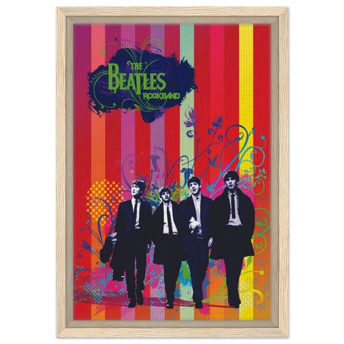 Da Vinci Pop Art wall art print | The Beatles | Rock Music - Framed Canvas - 30x45 cm / 12x18″ - Wood frame