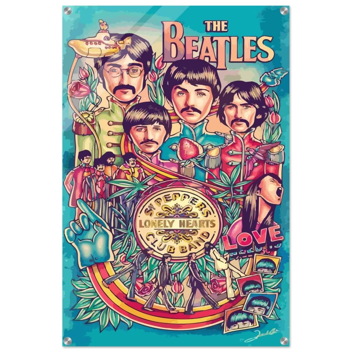 Da Vinci Pop Art wall art print | The Beatles | Rock Music - Acrylic Print - 60x90 cm / 24x36″ -