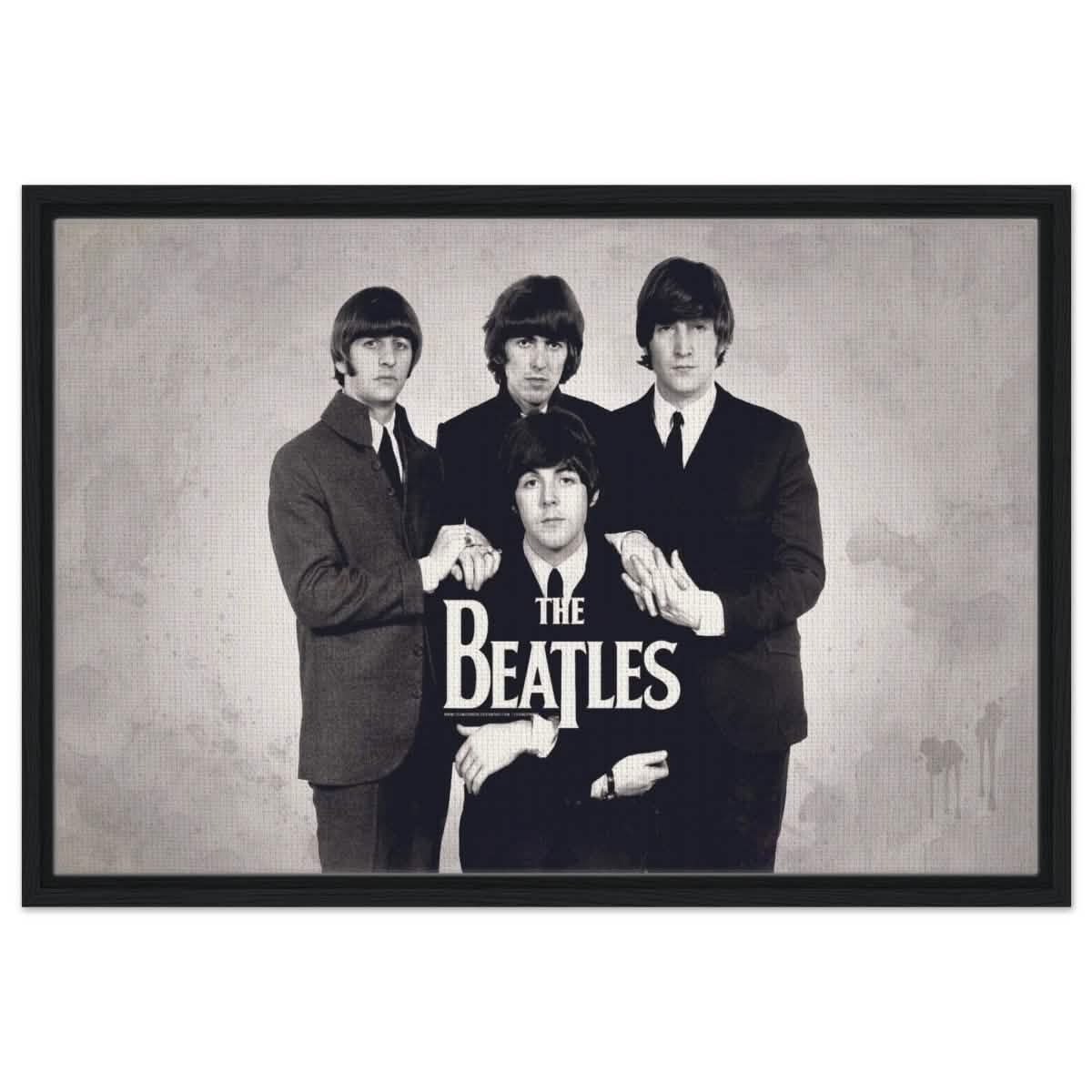Da Vinci Pop Art wall art print | The Beatles | Rock Music - Framed Canvas - 50x75 cm / 20x30″ - Black frame