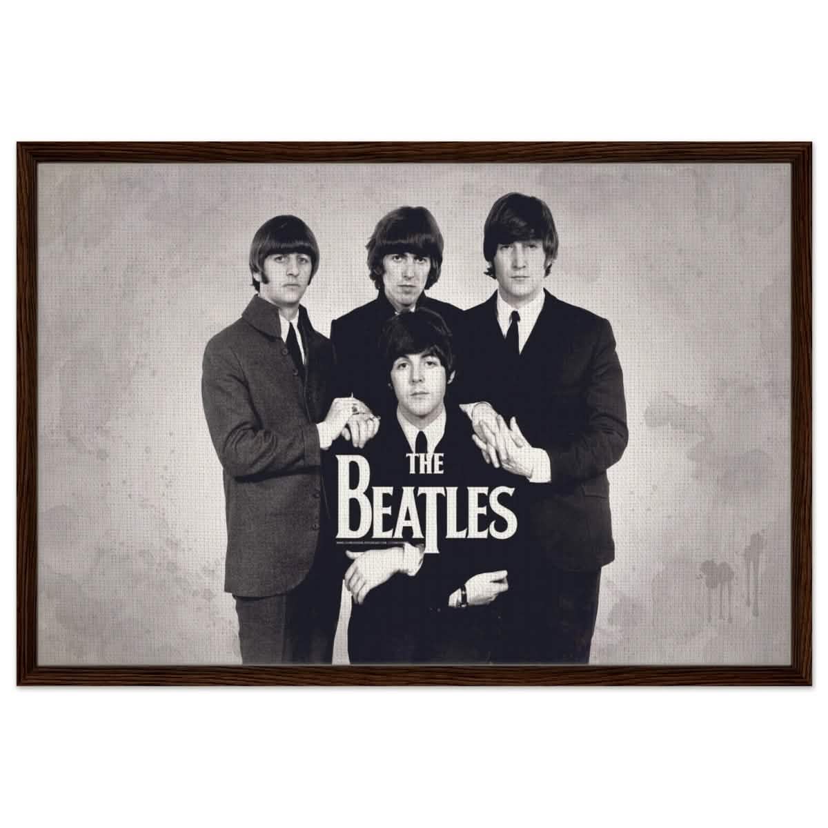 Da Vinci Pop Art wall art print | The Beatles | Rock Music - Framed Canvas - 60x90 cm / 24x36″ - Dark wood frame