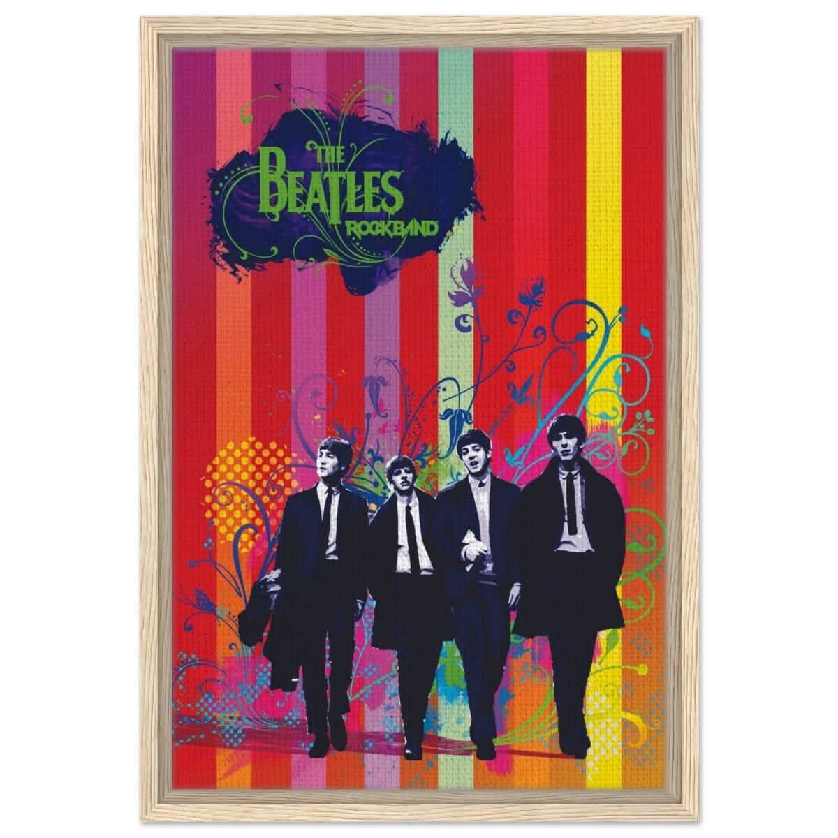 Da Vinci Pop Art wall art print | The Beatles | Rock Music - Framed Canvas - 40x60 cm / 16x24″ - Wood frame