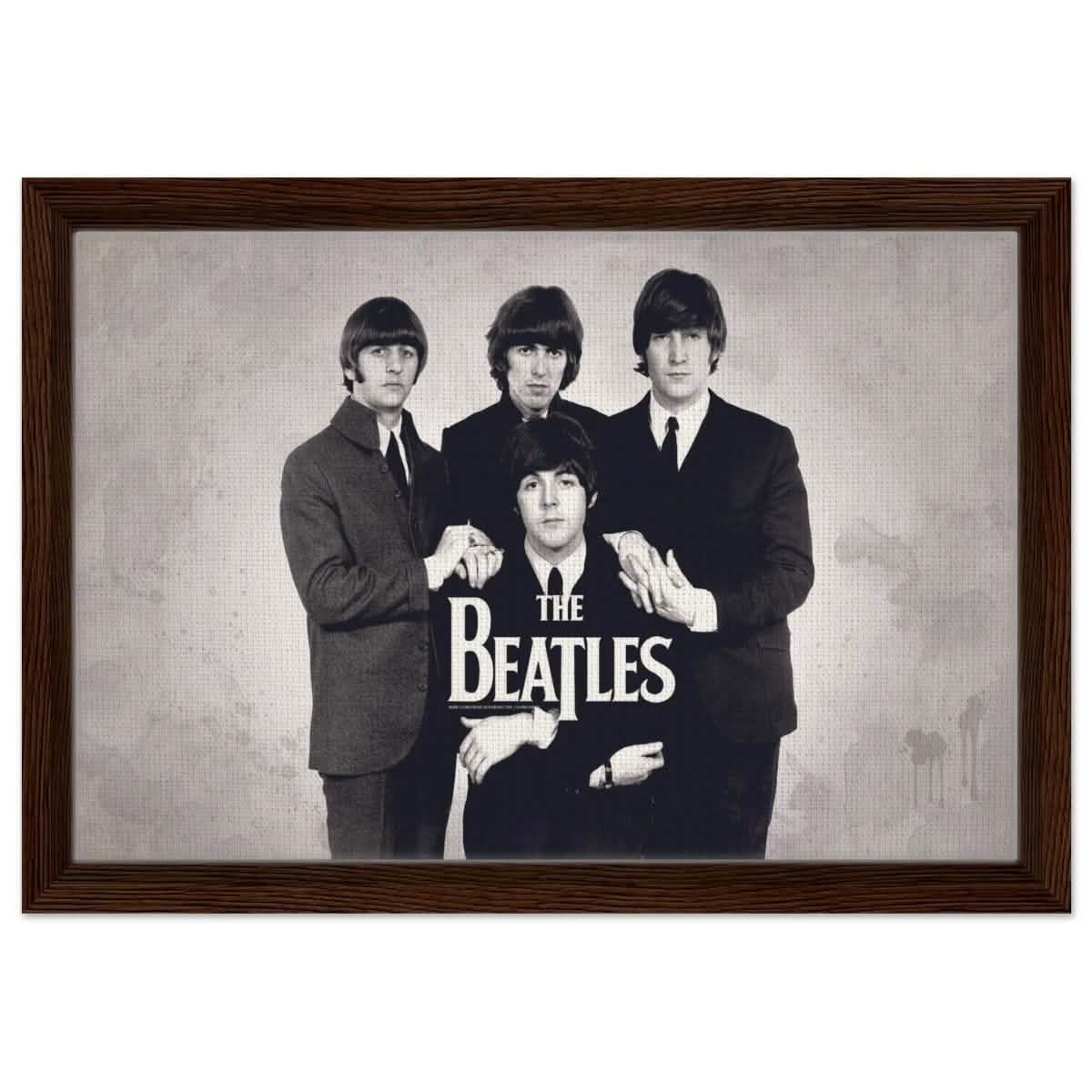 Da Vinci Pop Art wall art print | The Beatles | Rock Music - Framed Canvas - 30x45 cm / 12x18″ - Dark wood frame