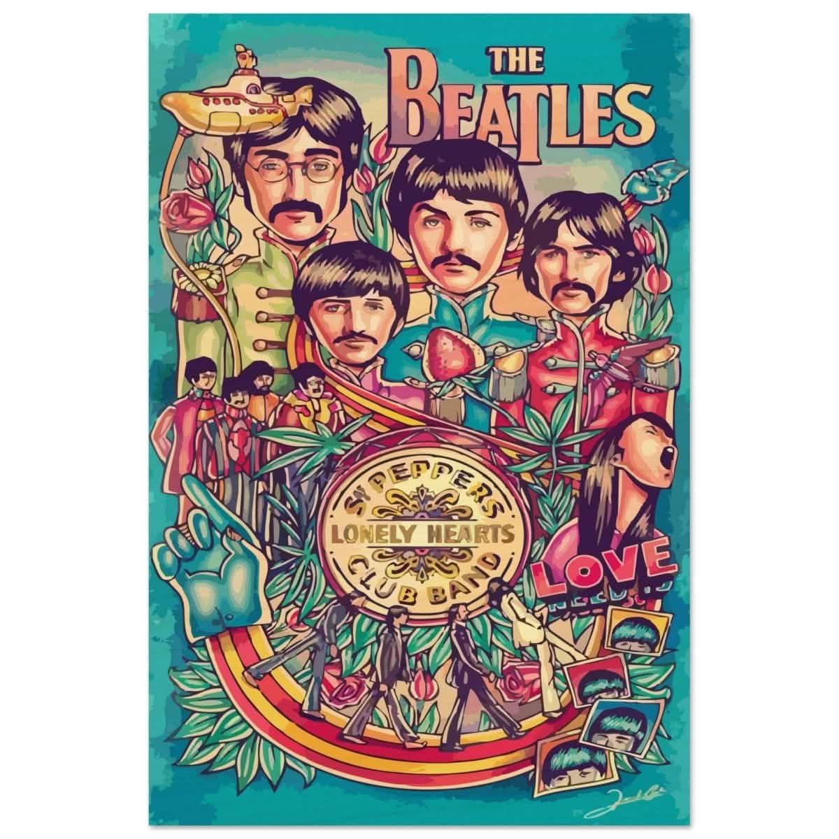 Da Vinci Pop Art wall art print | The Beatles | Rock Music - Wood Prints - 60x90 cm / 24x36″ -