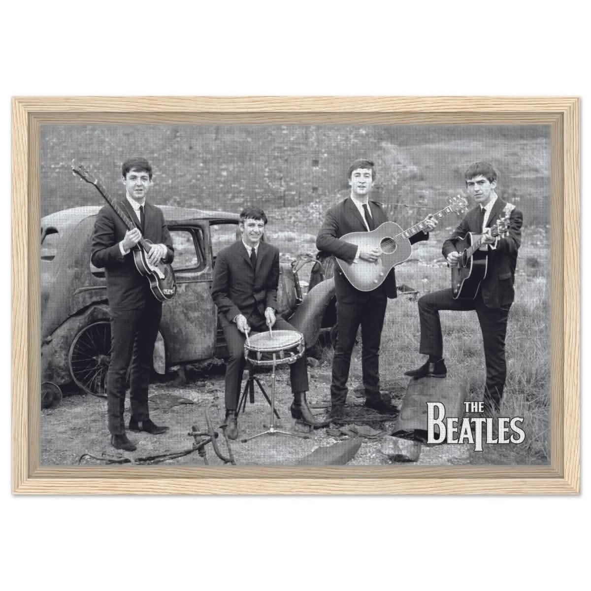 Da Vinci Pop Art wall art print | The Beatles | Rock Music - Framed Canvas - 30x45 cm / 12x18″ - Wood frame