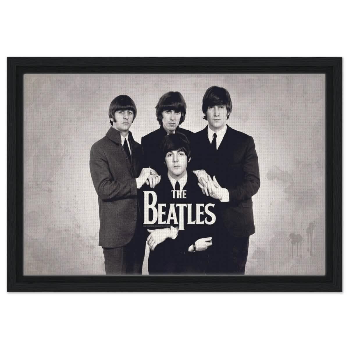 Da Vinci Pop Art wall art print | The Beatles | Rock Music - Framed Canvas - 30x45 cm / 12x18″ - Black frame