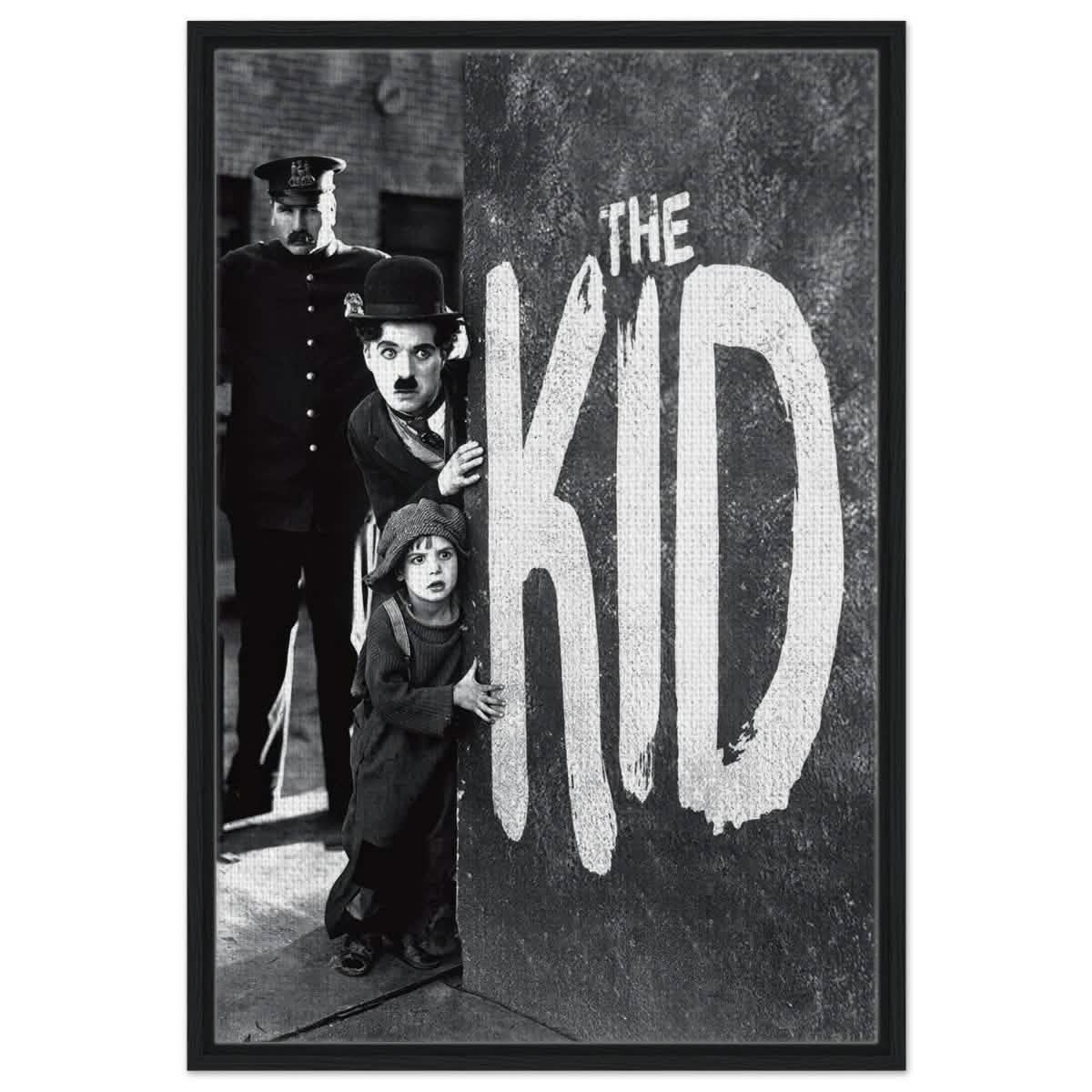 Da Vinci Pop Art wall art Print | The Kid (1921) - Framed Canvas - 60x90 cm / 24x36″ - Black frame