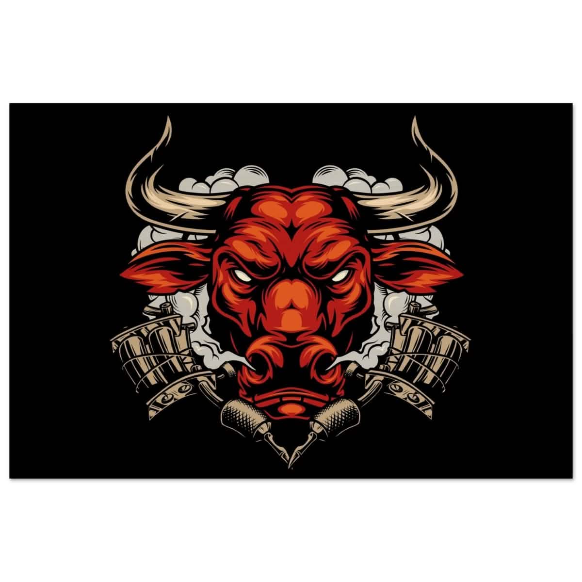 Da Vinci Pop art wall art Print | Urban Bull Blaze - Wood Prints - 60x90 cm / 24x36″ -