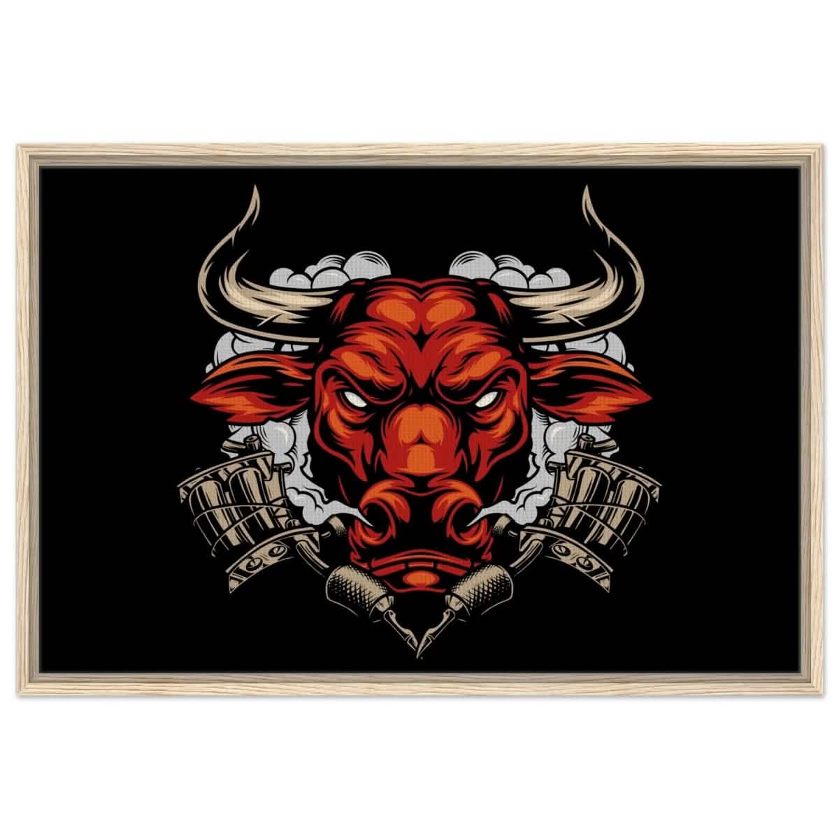 Da Vinci Pop art wall art Print | Urban Bull Blaze - Framed Canvas - 60x90 cm / 24x36″ - Wood frame