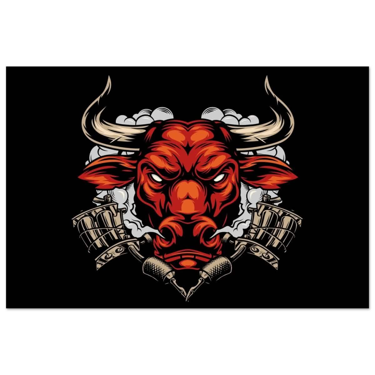 Da Vinci Pop art wall art Print | Urban Bull Blaze - Aluminum Print - 30x45 cm / 12x18″ -