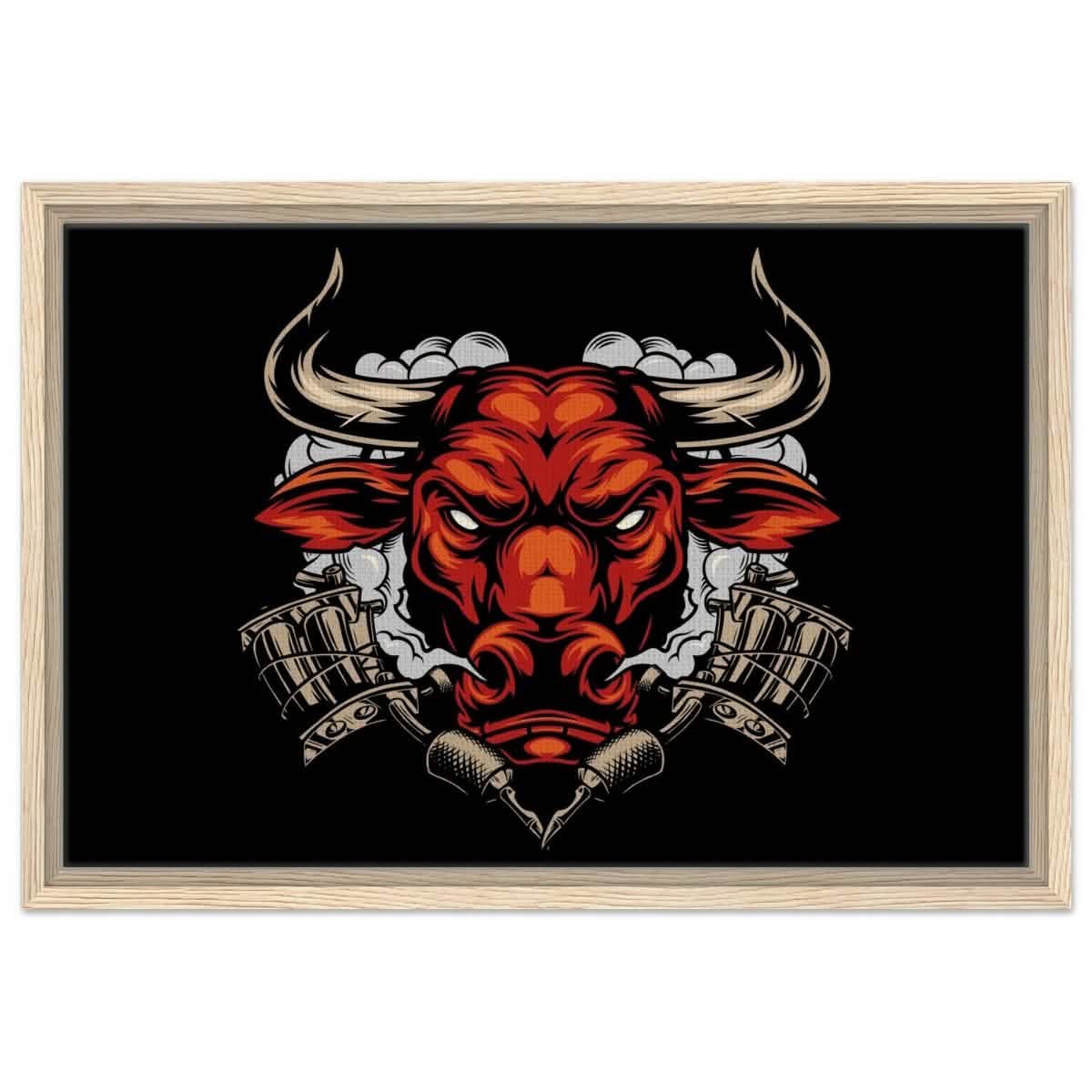 Da Vinci Pop art wall art Print | Urban Bull Blaze - Framed Canvas - 40x60 cm / 16x24″ - Wood frame