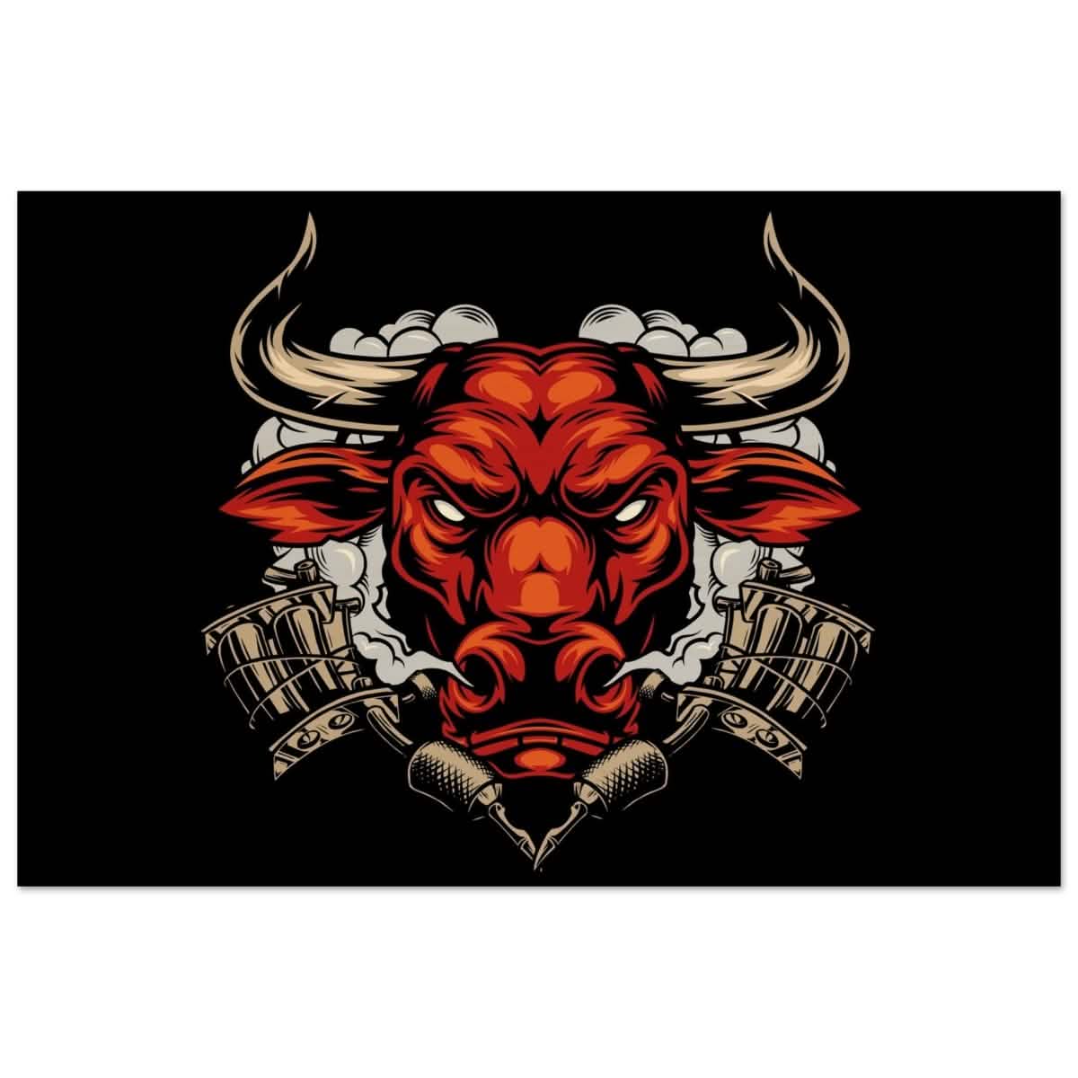 Da Vinci Pop art wall art Print | Urban Bull Blaze - Wood Prints - 30x45 cm / 12x18″ -