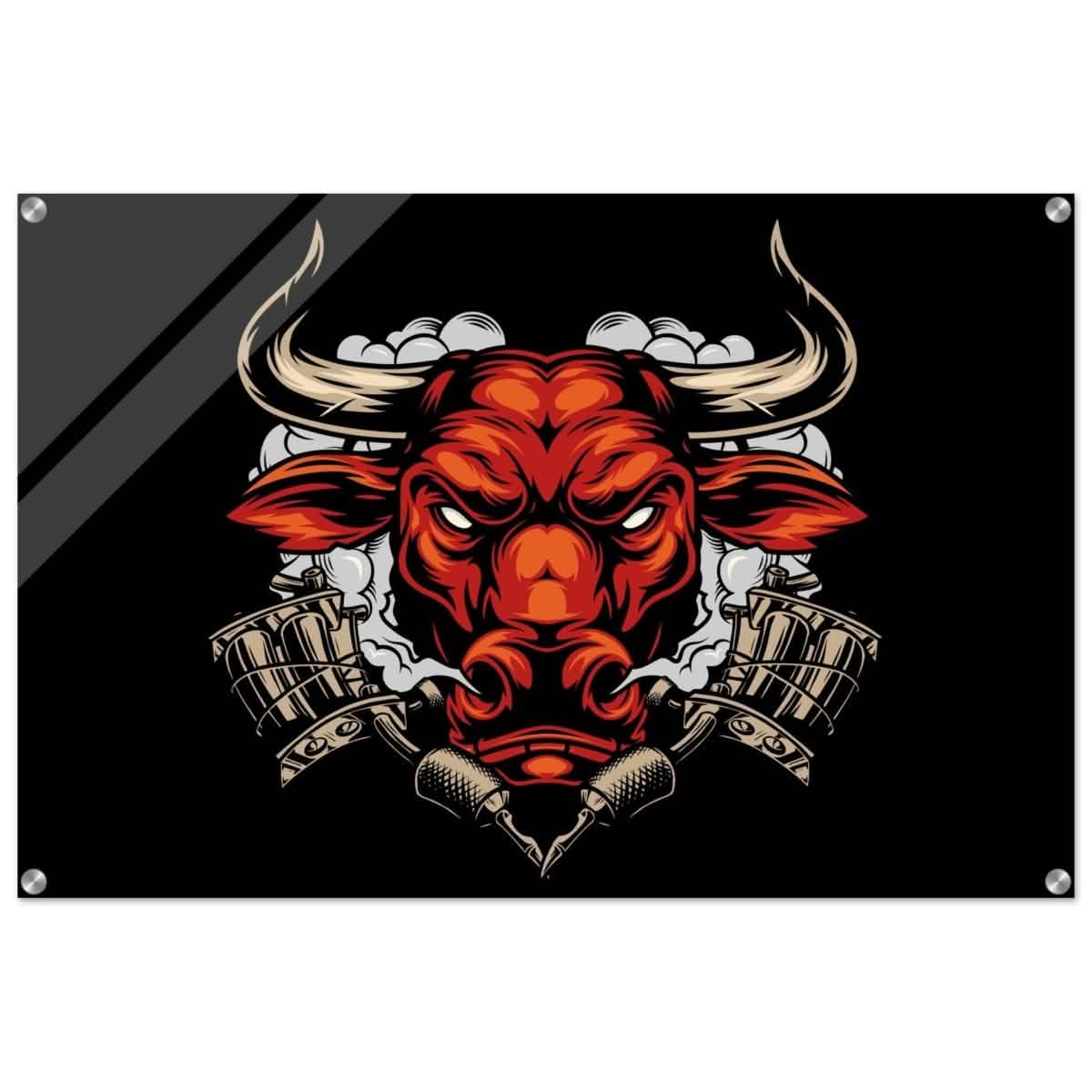 Da Vinci Pop art wall art Print | Urban Bull Blaze - Acrylic Print - 60x90 cm / 24x36″ -