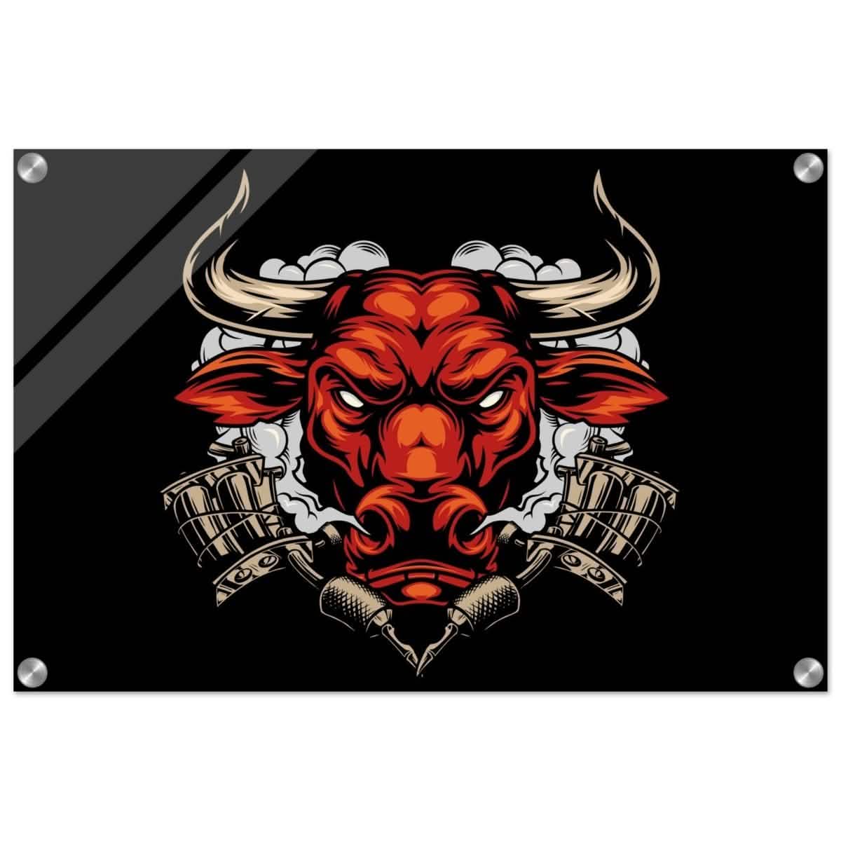 Da Vinci Pop art wall art Print | Urban Bull Blaze - Acrylic Print - 40x60 cm / 16x24″ -