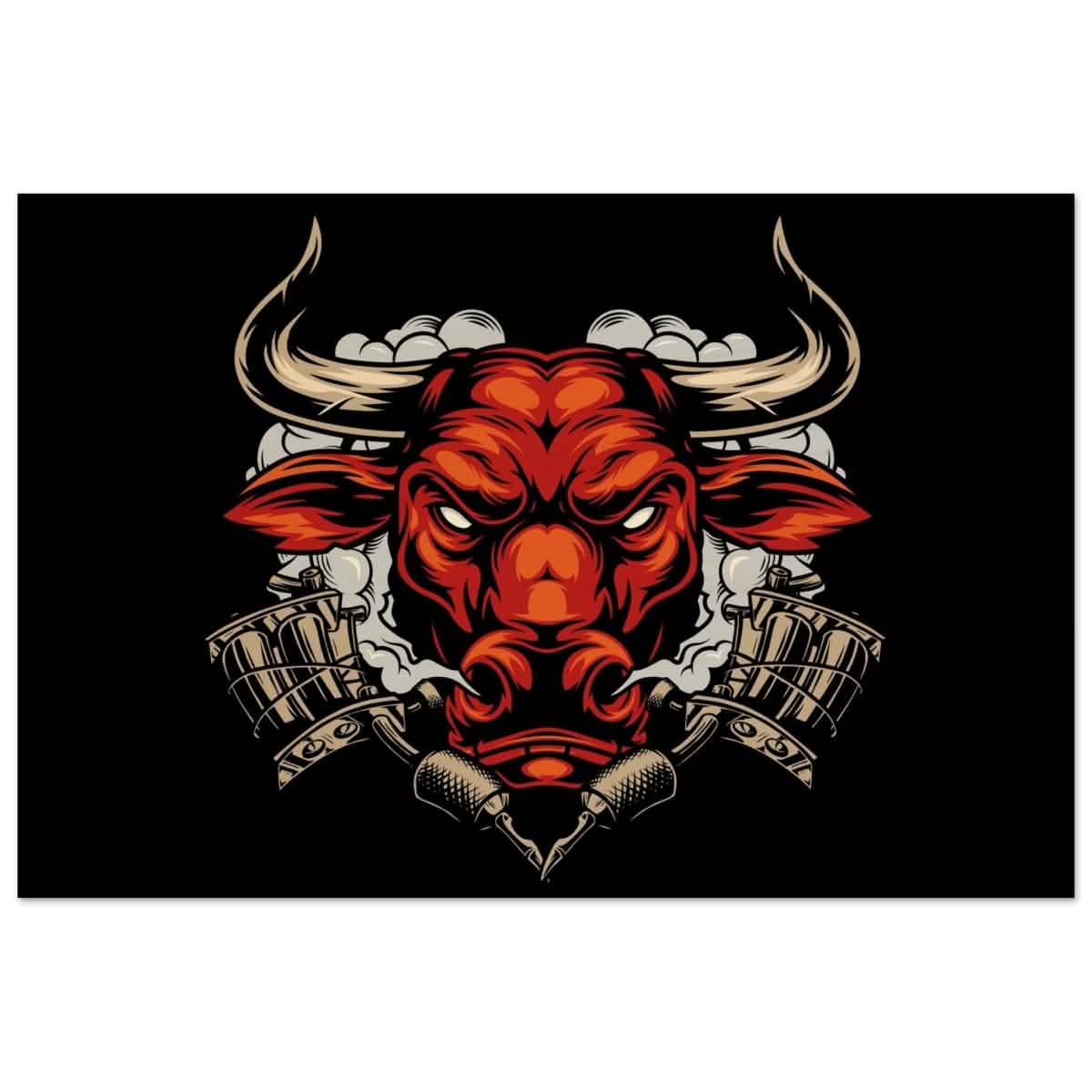 Da Vinci Pop art wall art Print | Urban Bull Blaze - Wood Prints - 40x60 cm / 16x24″ -