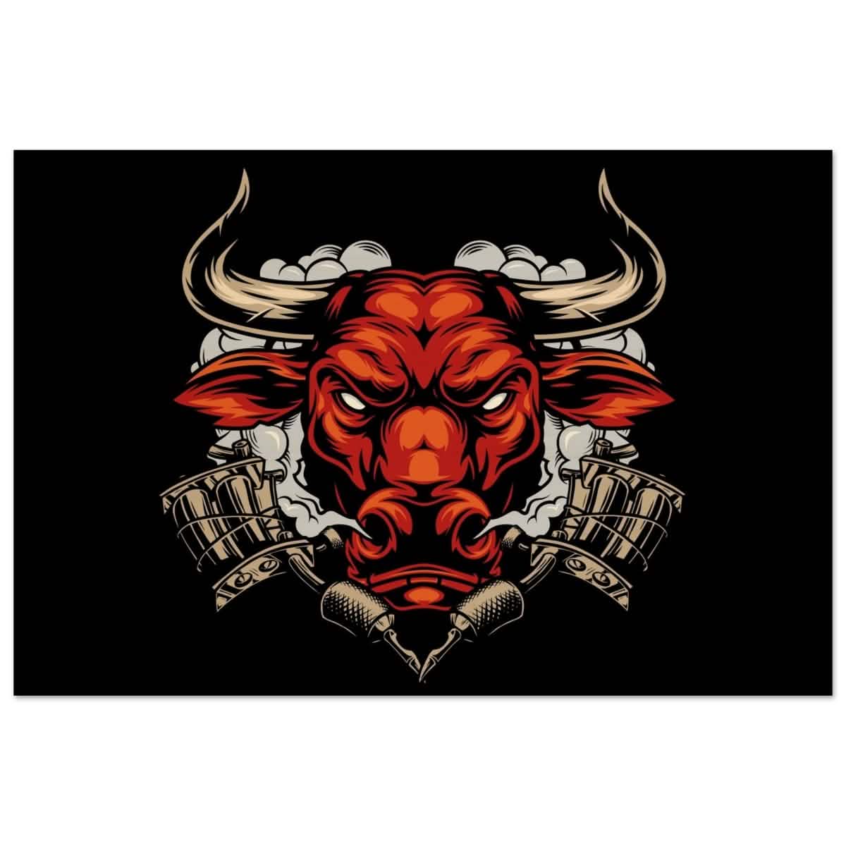 Da Vinci Pop art wall art Print | Urban Bull Blaze - Wood Prints - 50x75 cm / 20x30″ -