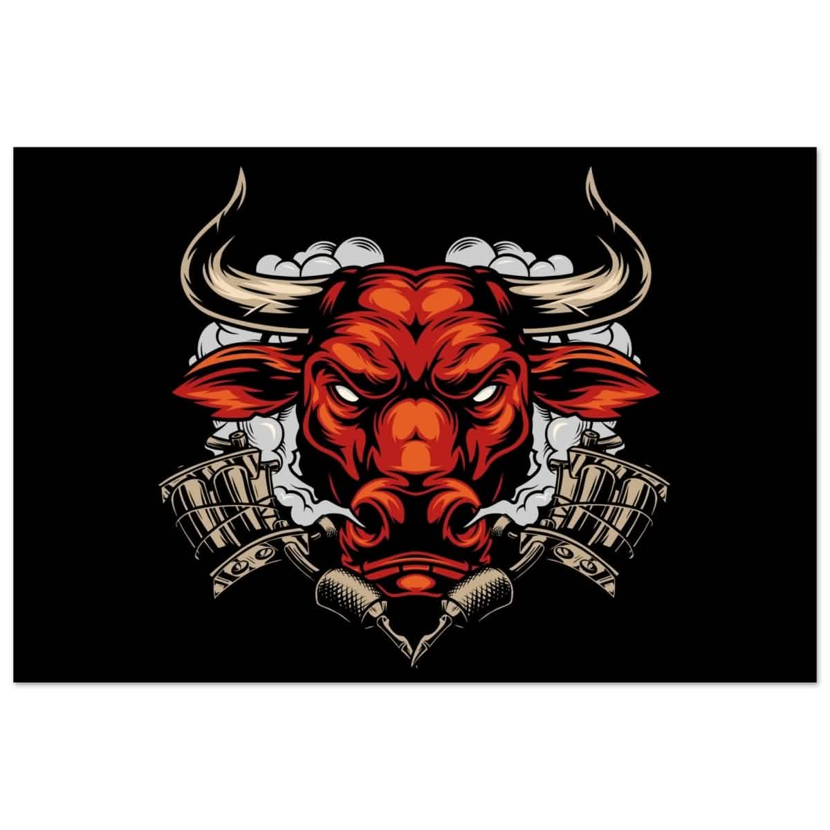 Da Vinci Pop art wall art Print | Urban Bull Blaze - Aluminum Print - 60x90 cm / 24x36″ -