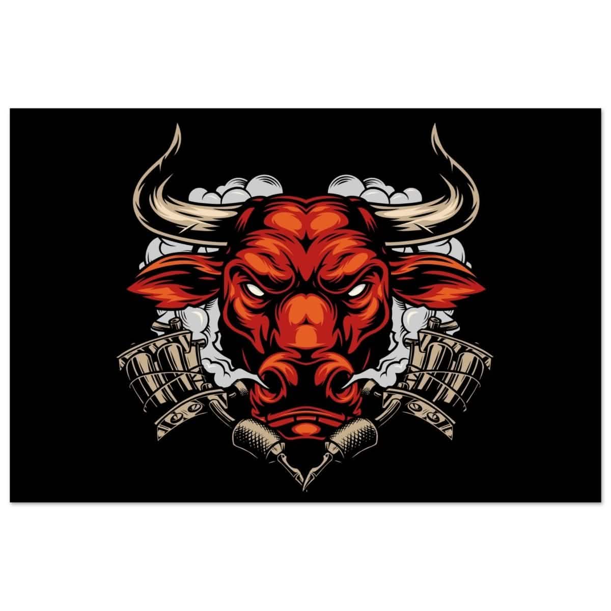 Da Vinci Pop art wall art Print | Urban Bull Blaze - Aluminum Print - 40x60 cm / 16x24″ -