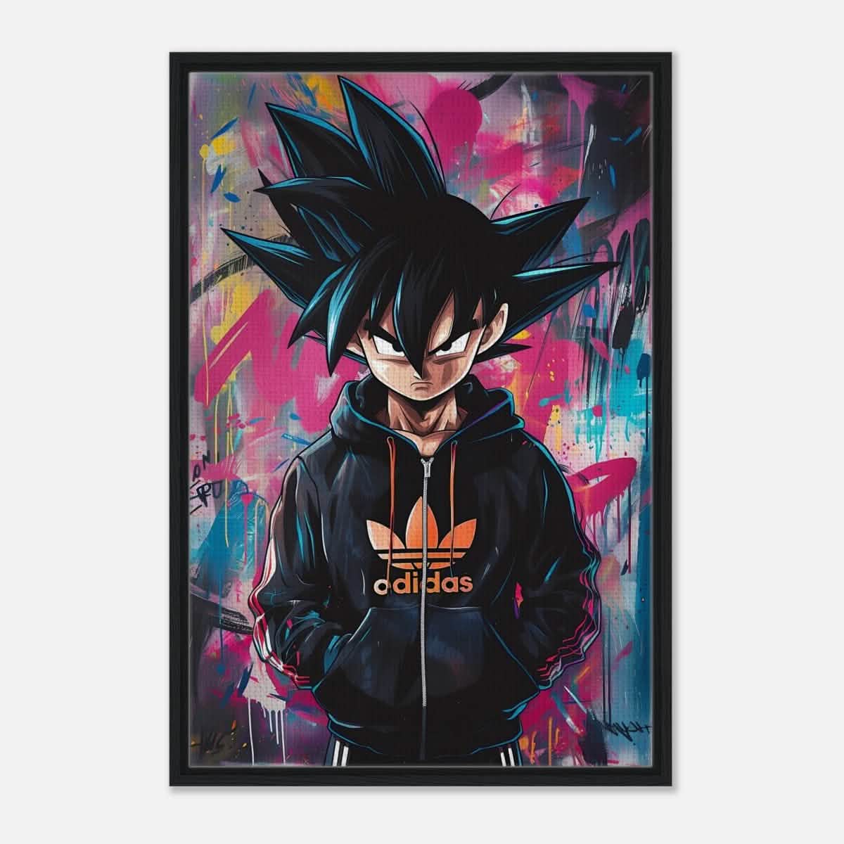 Da Vinci Pop Art Wall art print | Vegeta - Framed Canvas - 60x90 cm / 24x36″ - Black frame