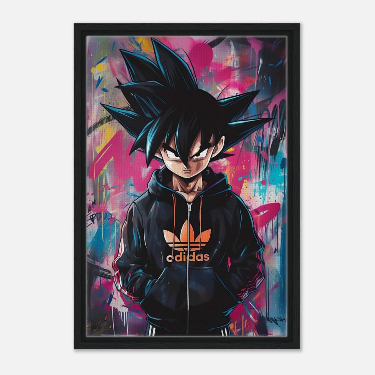 Da Vinci Pop Art Wall art print | Vegeta - Framed Canvas - 40x60 cm / 16x24″ - Black frame