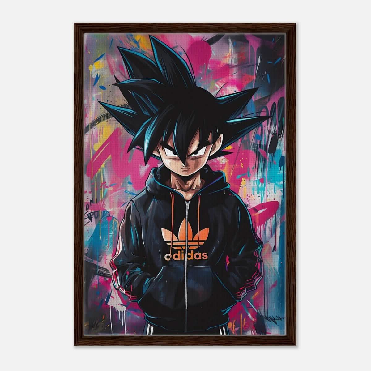 Da Vinci Pop Art Wall art print | Vegeta - Framed Canvas - 50x75 cm / 20x30″ - Dark wood frame