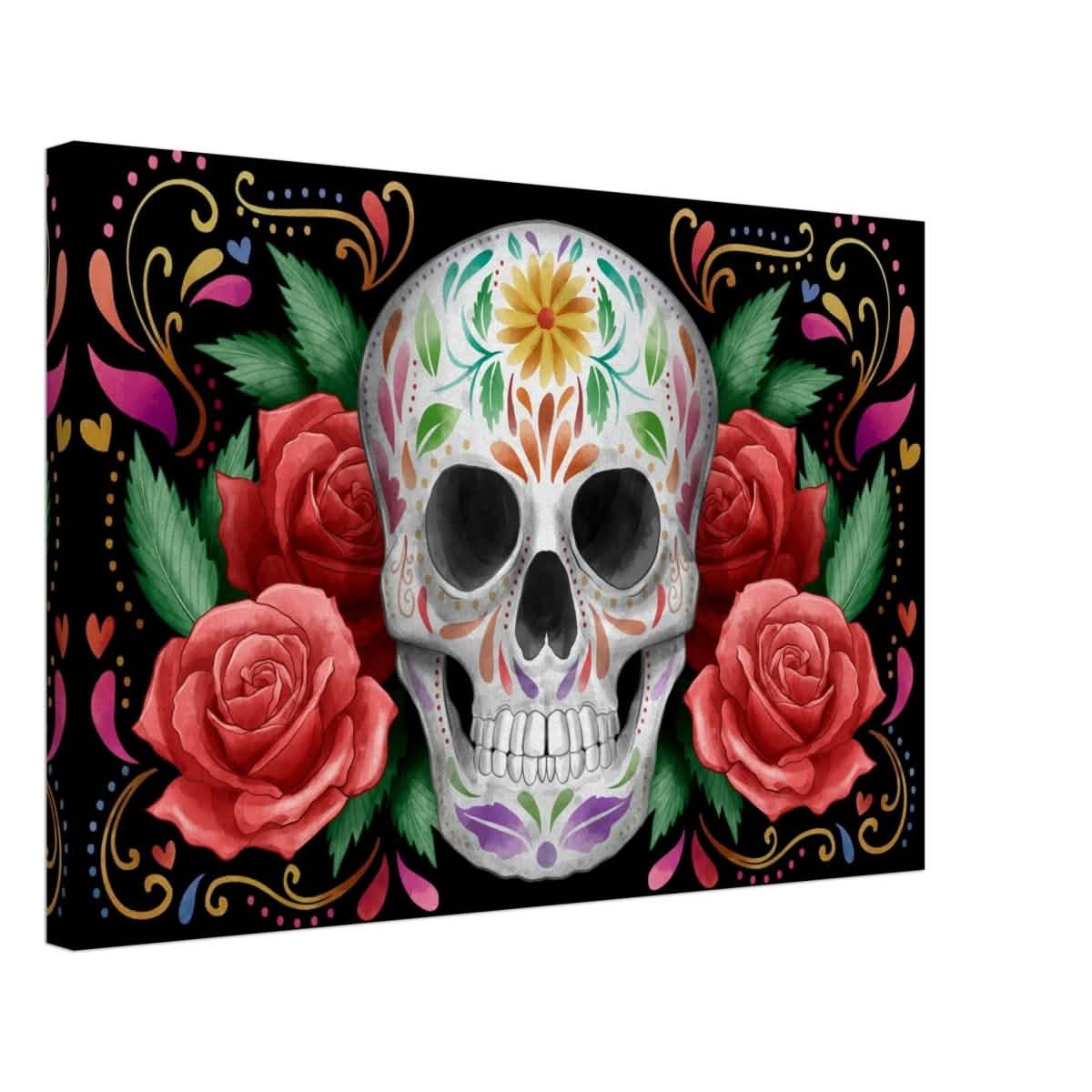 Da Vinci Pop art wall art Print | Vivid Skullscape - Canvas - 40x60 cm / 16x24″ -