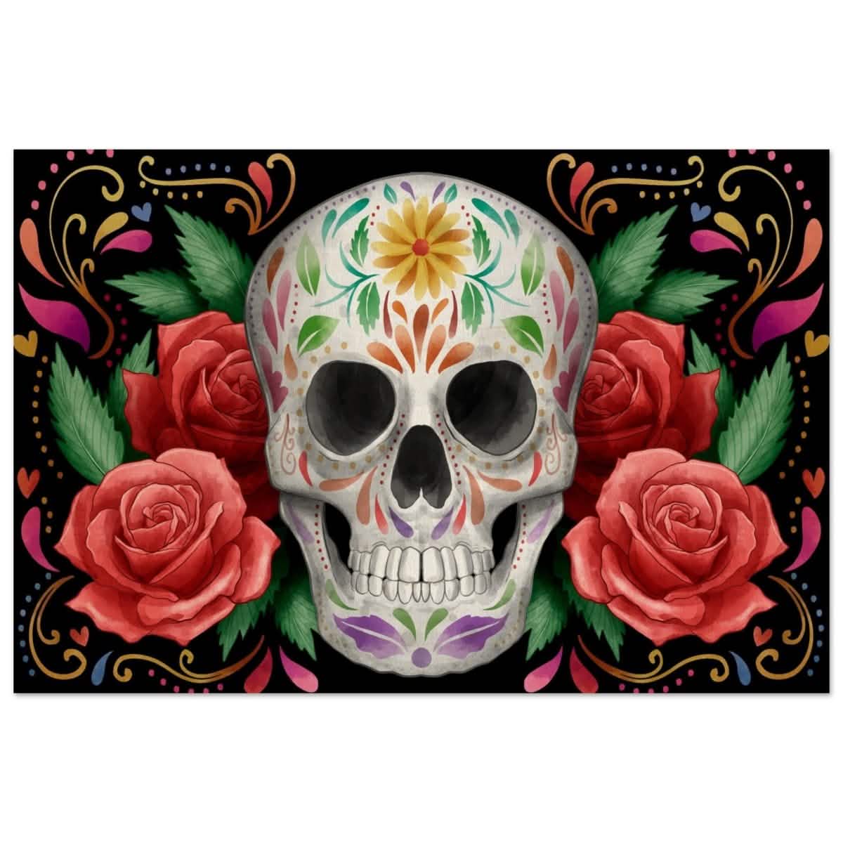 Da Vinci Pop art wall art Print | Vivid Skullscape - Wood Prints - 30x45 cm / 12x18″ -