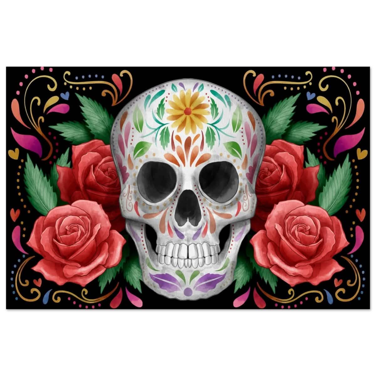 Da Vinci Pop art wall art Print | Vivid Skullscape - Aluminum Print - 30x45 cm / 12x18″ -