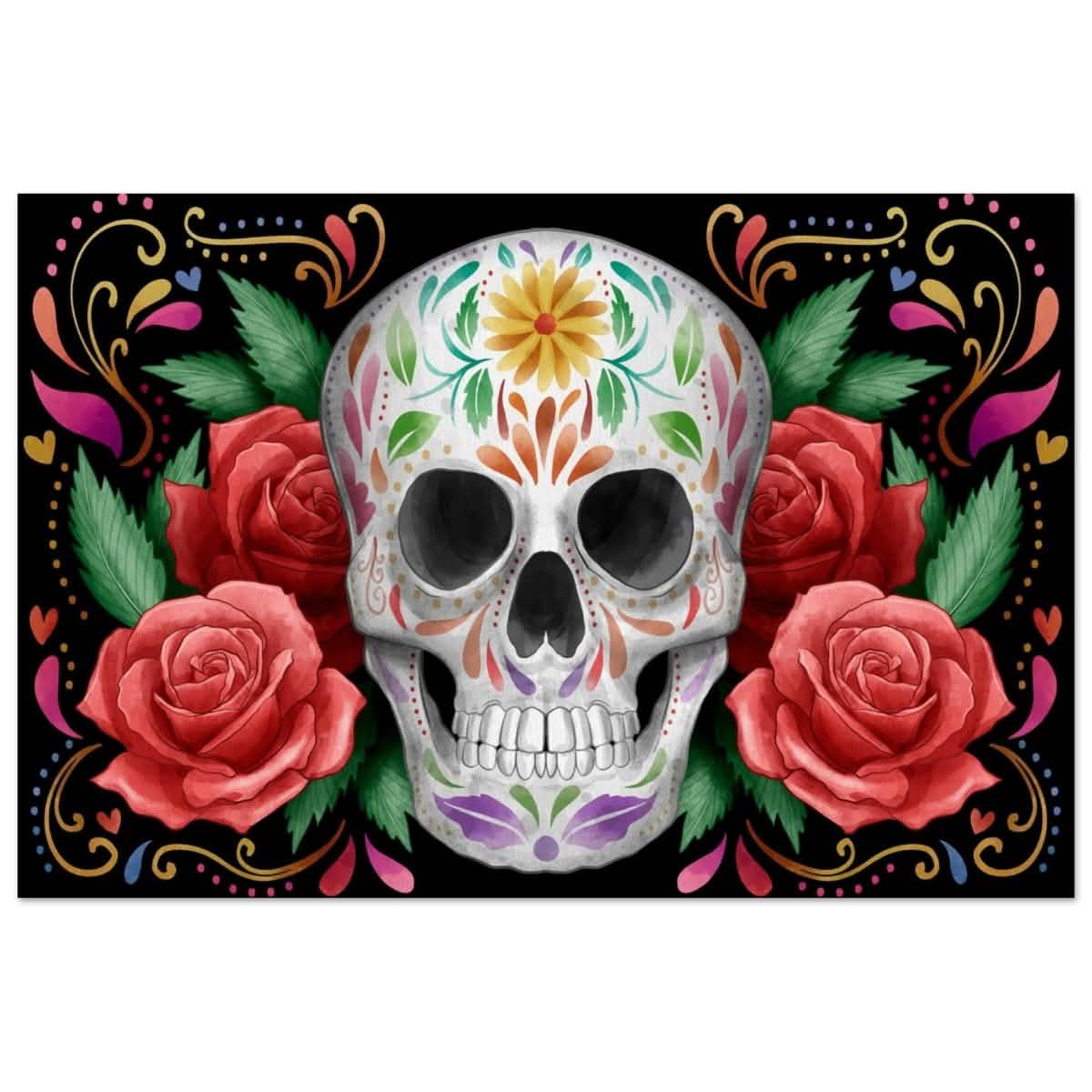 Da Vinci Pop art wall art Print | Vivid Skullscape - Aluminum Print - 40x60 cm / 16x24″ -